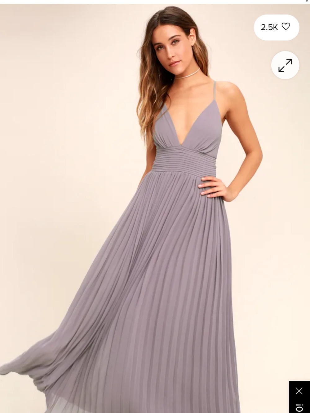 Fashion Nova Mauve Pleated Spaghetti-Strap Maxi Dress
